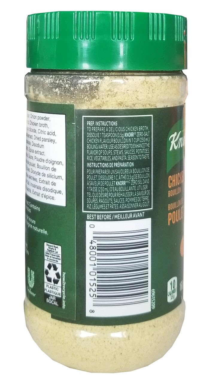 Knorr Zero Salt Chicken Bouillon, 160G/5.6 Oz, Imported From Canada)