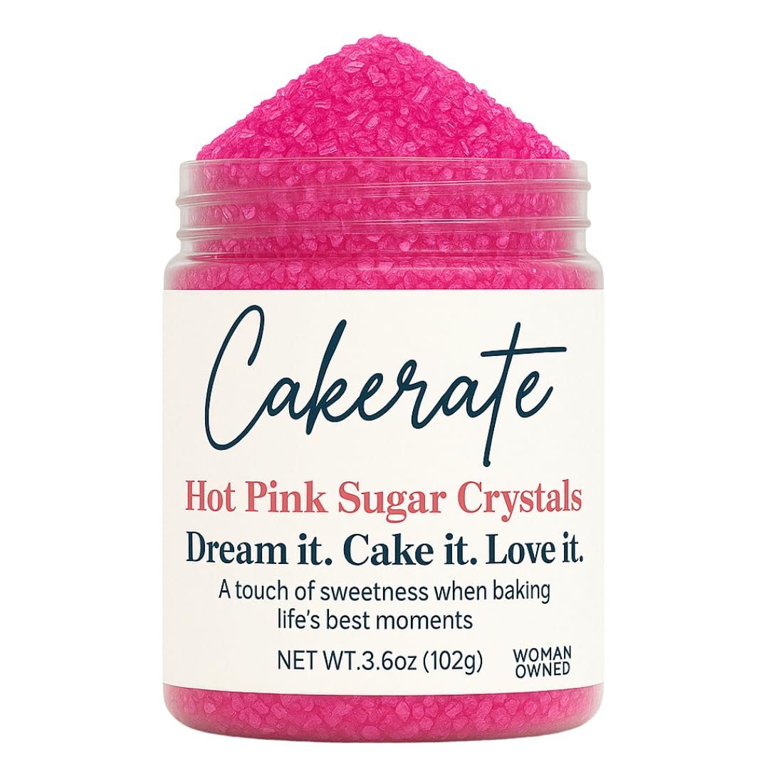 Wholesale Sugar Flowers Hot Pink Sugar Crystals for Baking Topping 3.6 oz - Ideal for Cakes, Cookies, Cupcakes & Desserts