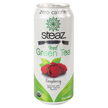 Steaz Zero Calorie Iced Teaz, Raspberry, 16  Fl Oz Pack Of 12