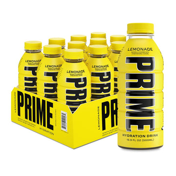 PRIME HYDRATION Sports Drink, Electrolyte Enhanced, 250mg BCAAs, Low Sugar, 16.9 Fl Oz, Pack of 12