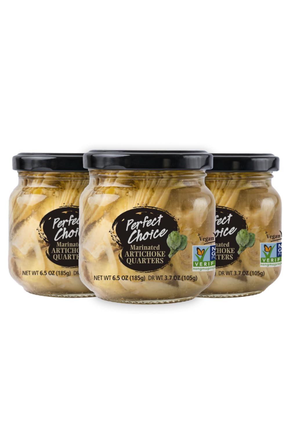 Perfect Choice Artichoke Quarters - Marinated for Salads & Pizzas - 6.5 oz (Pack of 3)