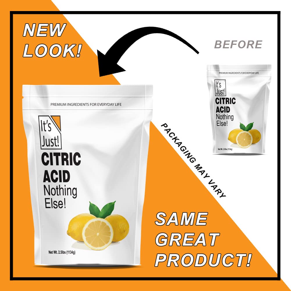 Its Just! - Citric Acid  Food Grade Flavor Enhancer Powder  Non-GMO  Great for Cooking  Cleaning  Bath  s  Natural Preservative (6 Ounces)
