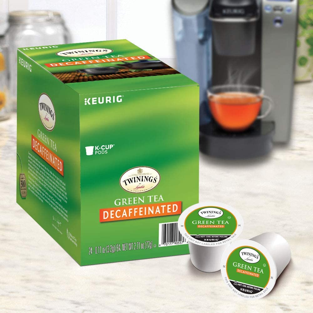 Twinings Decaffeinated Green Tea K-Cup Pods for Keurig, 24 Count (Pack of 1), Smooth Flavour, Enticing Aroma, Enjoy Hot or Iced