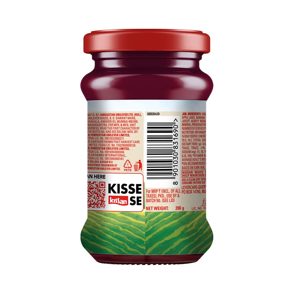 Kissan Mixed Fruit Jam , With Real Fruit Ingredients, 200 G