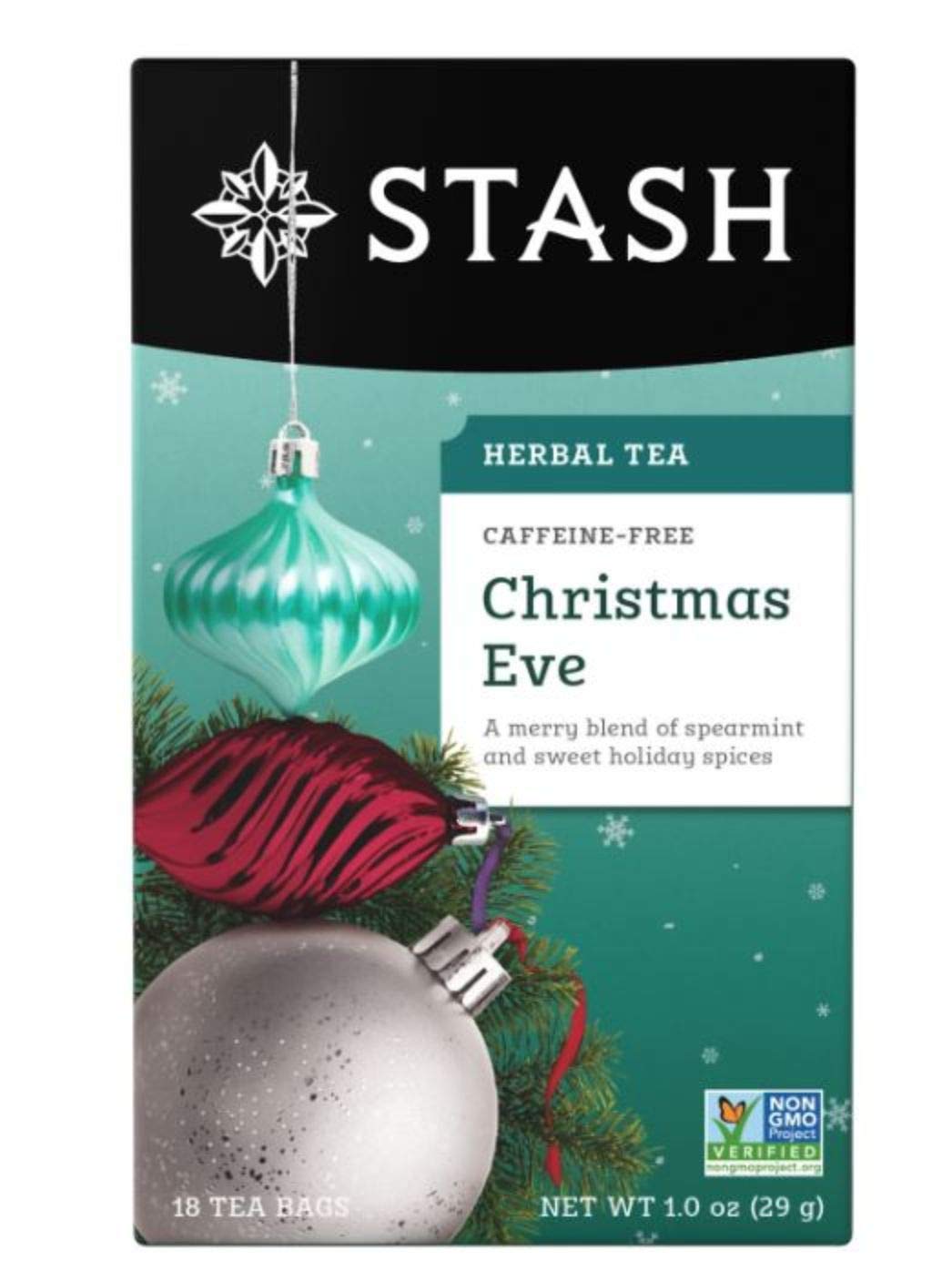 Stash Tea Christmas Eve Herbal Tea - Caffeine Free, Non-GMO - 18 Count (Pack of 6) - 108 Bags Total
