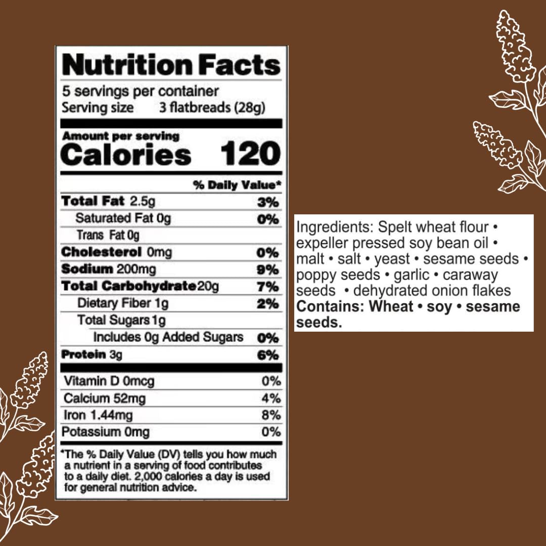 Suzies Spelt Flatbreads Low Fat Bread Cracker Multiseed Flavor - 4.5Oz Pack Of 12