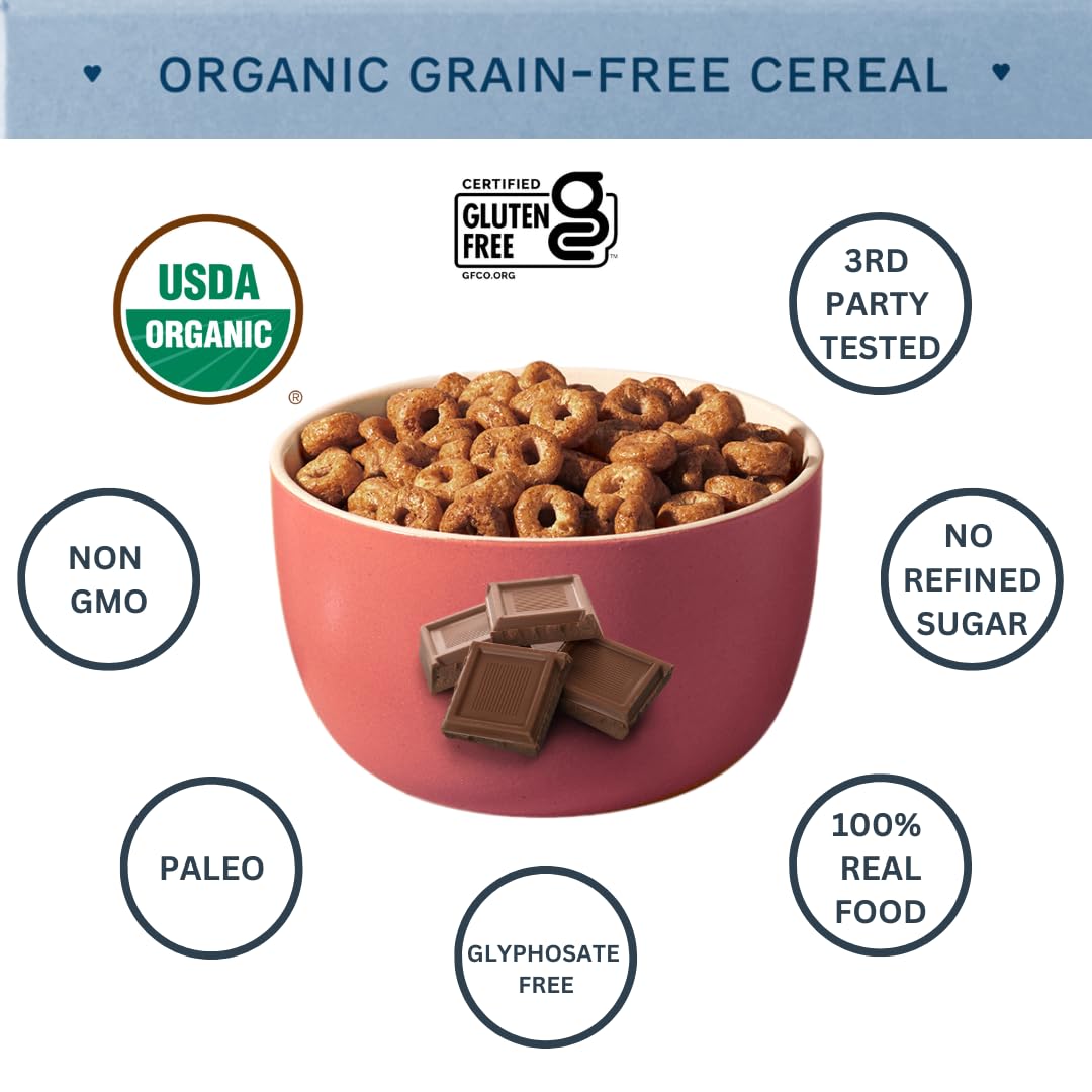 Lovebird Gluten Free Cereal Cacao 3 Pack - Organic Grain Free Cereals Paleo Aip Dairy Free Keto Friendly No Refined Sugar Health