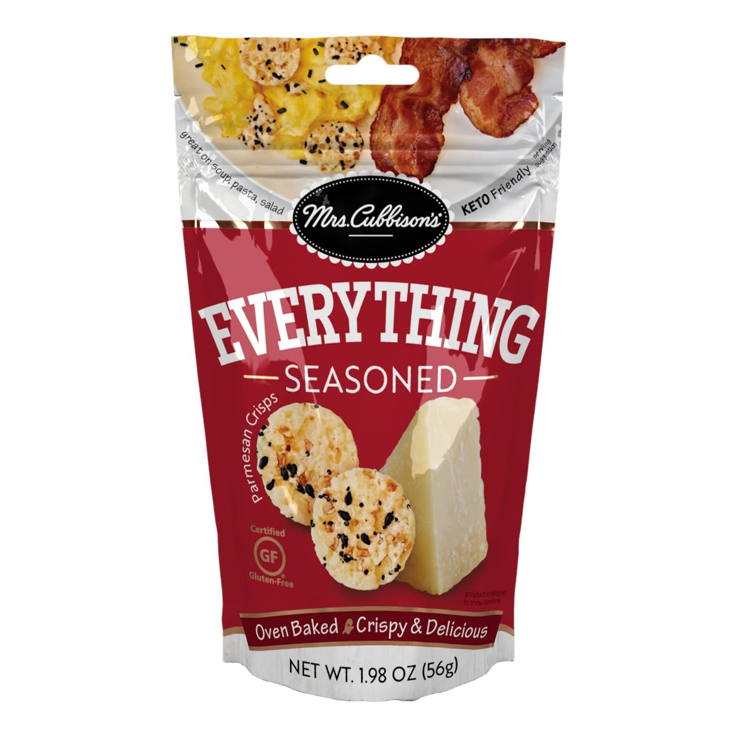 Mrs. Cubbison'S Cheese Crisps - 100% Real Cheese, Keto Friendly, Great For Snacking And Salad Topper - Everything Seasoned Flavo