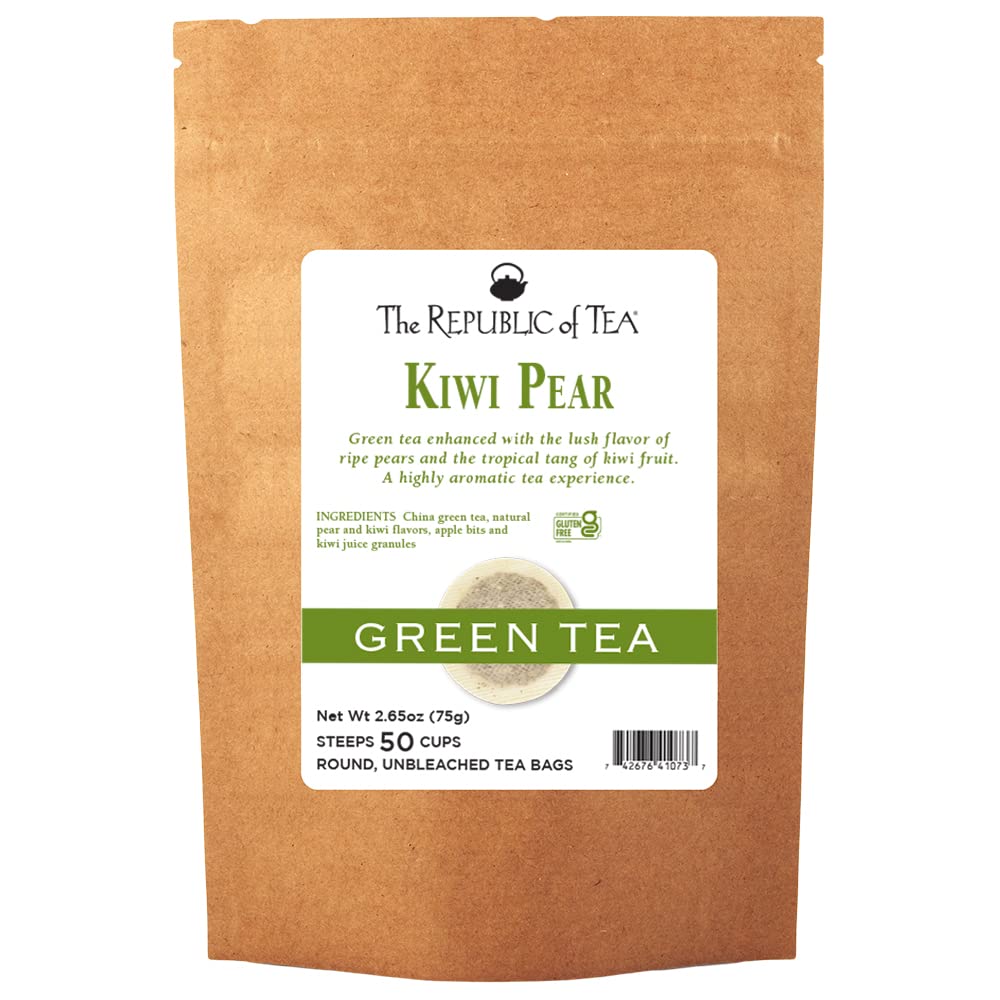 The Republic of Tea Kiwi Pear Green Tea Bags, Gourmet Blend, 50 Count