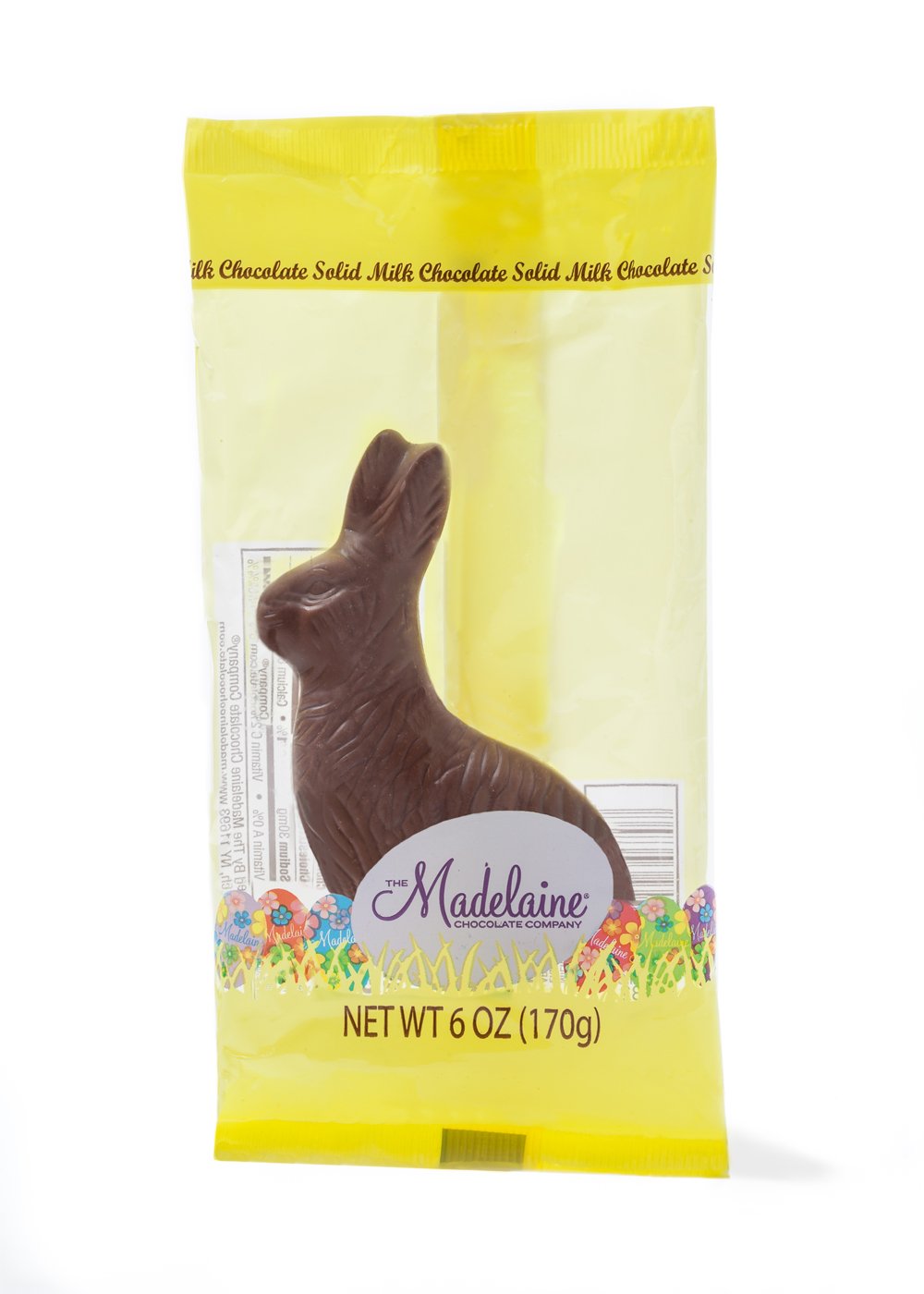 THE MADELAINE CHOCOLATE COMPANY Premium Milk Chocolate Easter Bunny - 6 OZ, Perfect for Easter Baskets, Gifts, and Party Favors
