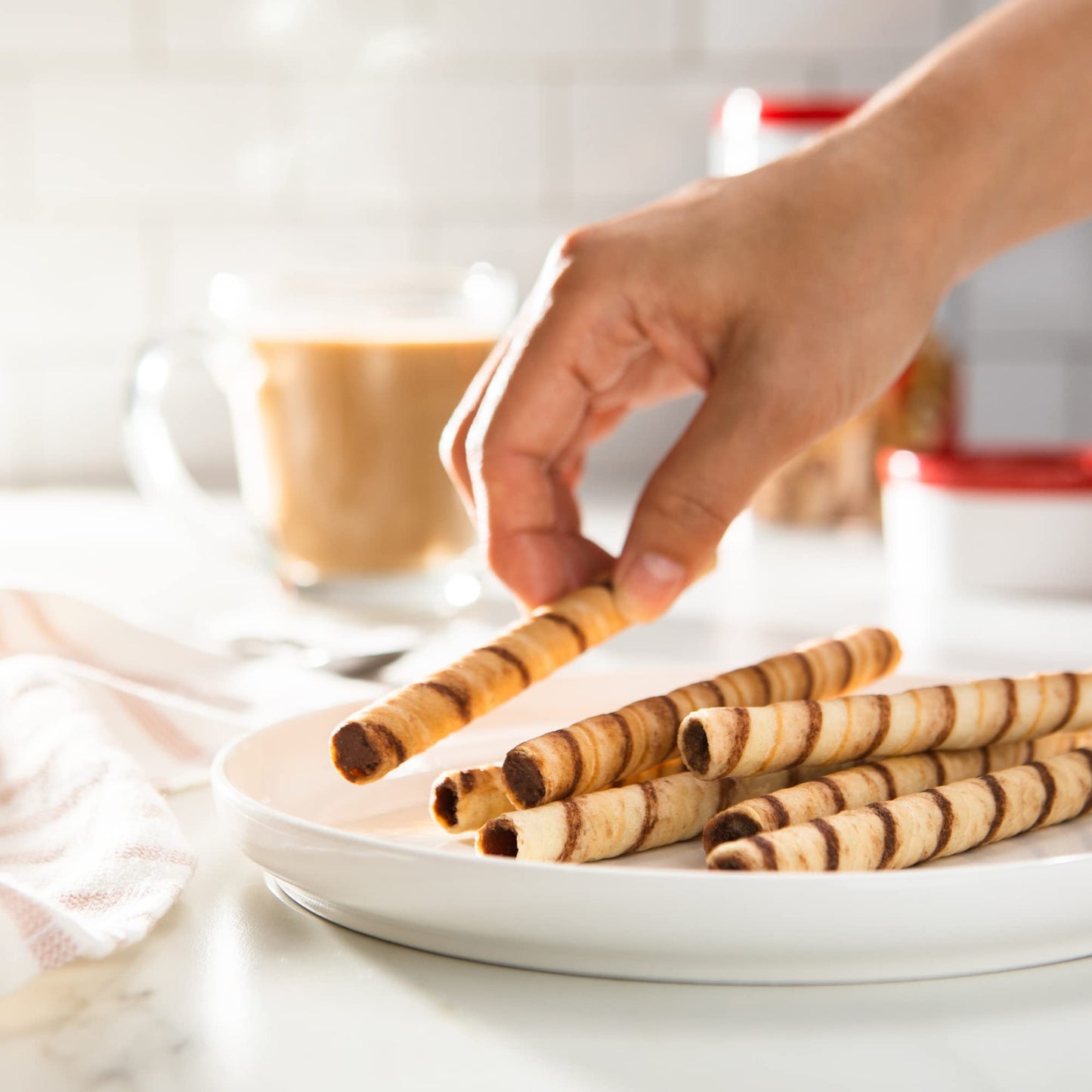 Pirouline Rolled Wafers – Dark Chocolate – Rolled Wafer Sticks, Crème Filled Wafers, Rolled Cookies For Coffee, Tea, Ice Cream, Snacks, Parties, Gifts, And More – 3.25Oz Carton 2Pk