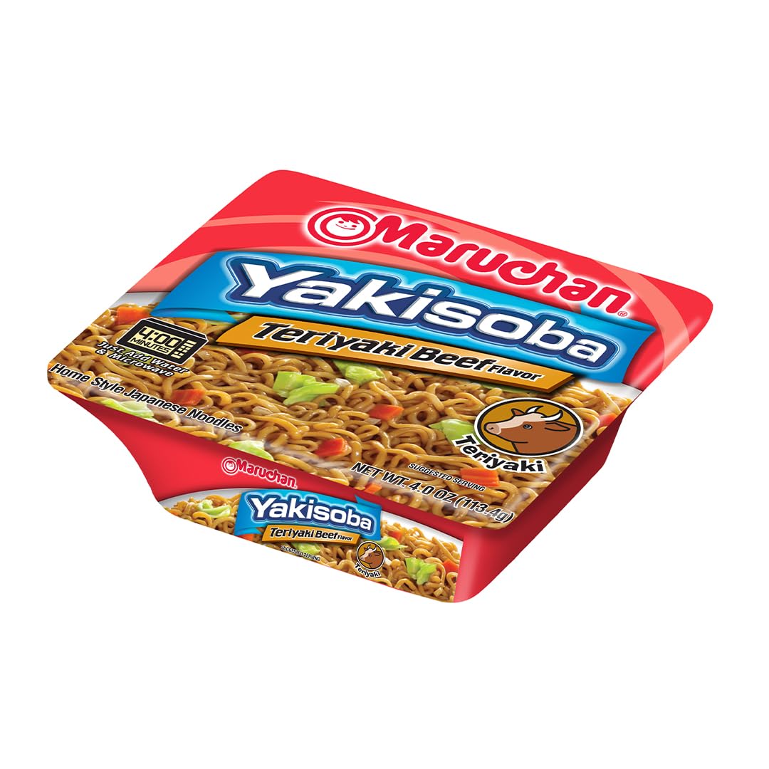 Maruchan Yakisoba Teriyaki Beef, Japanese Instant Ramen Noodles, 4.04 Oz, 8 Count