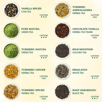 Vahdam World Tea Sampler (20 Teas) – Assorted Tea Variety Pack | Black, Green, Chai & Herbal Loose Leaf Teas | Tea Gift Set For Women & Men