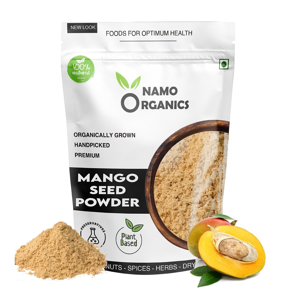 Namo Organics - Organic Mango Seed Powder - 250 Gm - B12 Rich | No Preservatives | Double Filtered | No Added Impurities (250 Gm