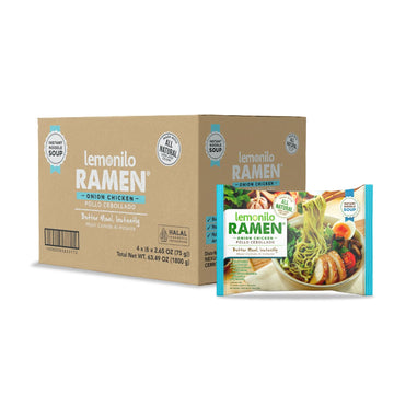 Lemonilo Ramen - Onion Chicken Soup - Healthy Instant Ramen - Oven Baked Noodles - Made With All-Natural Ingredients - Quick Meal Kit (2.65 Oz) - Pack Of 24