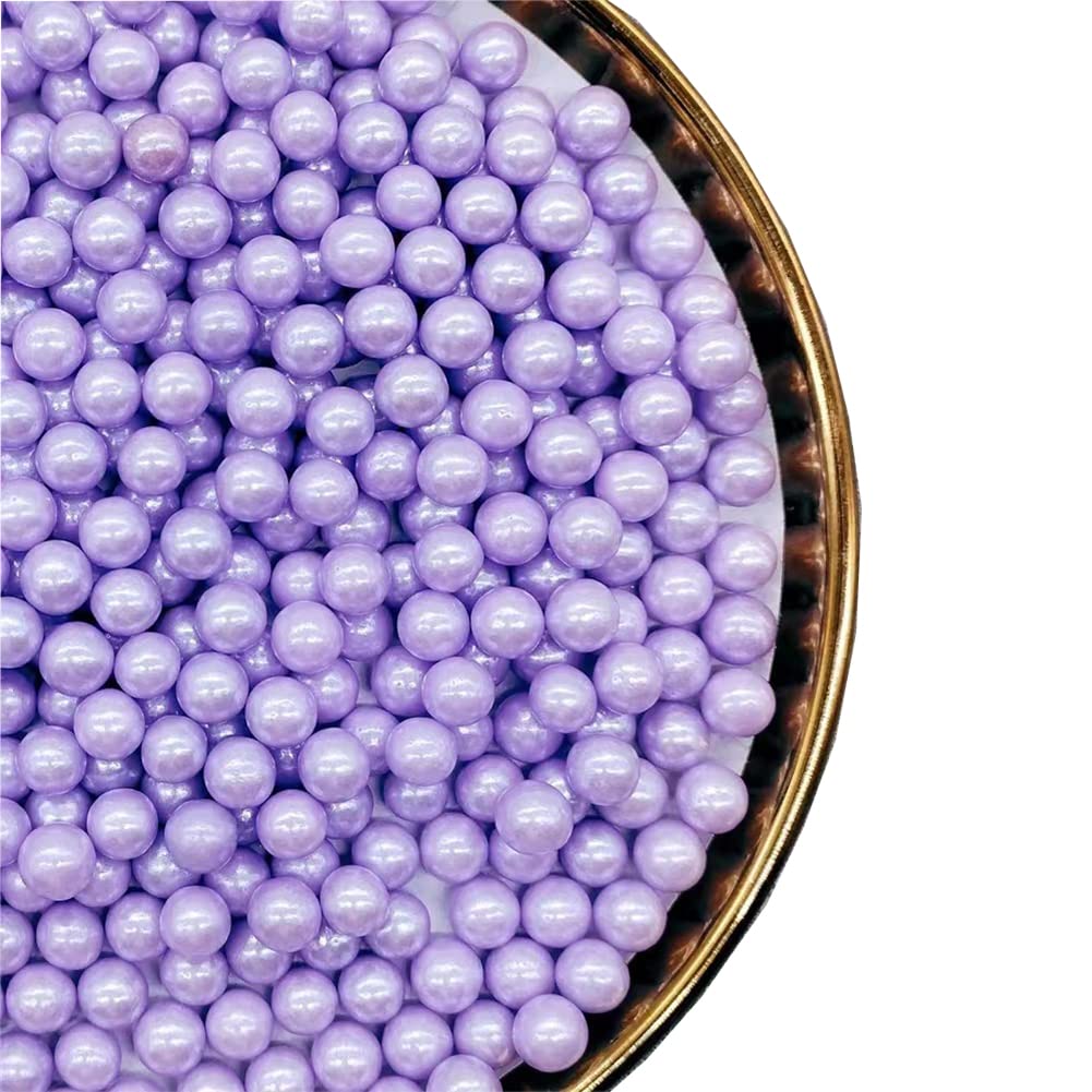 Sprinkles Lavender Purple Edible Pearls,Cake Sprinkles 130G 4.6Oz,Cookie Sprinkles,Sugar Pearl, Edible Candy Pearls For Cake Cup
