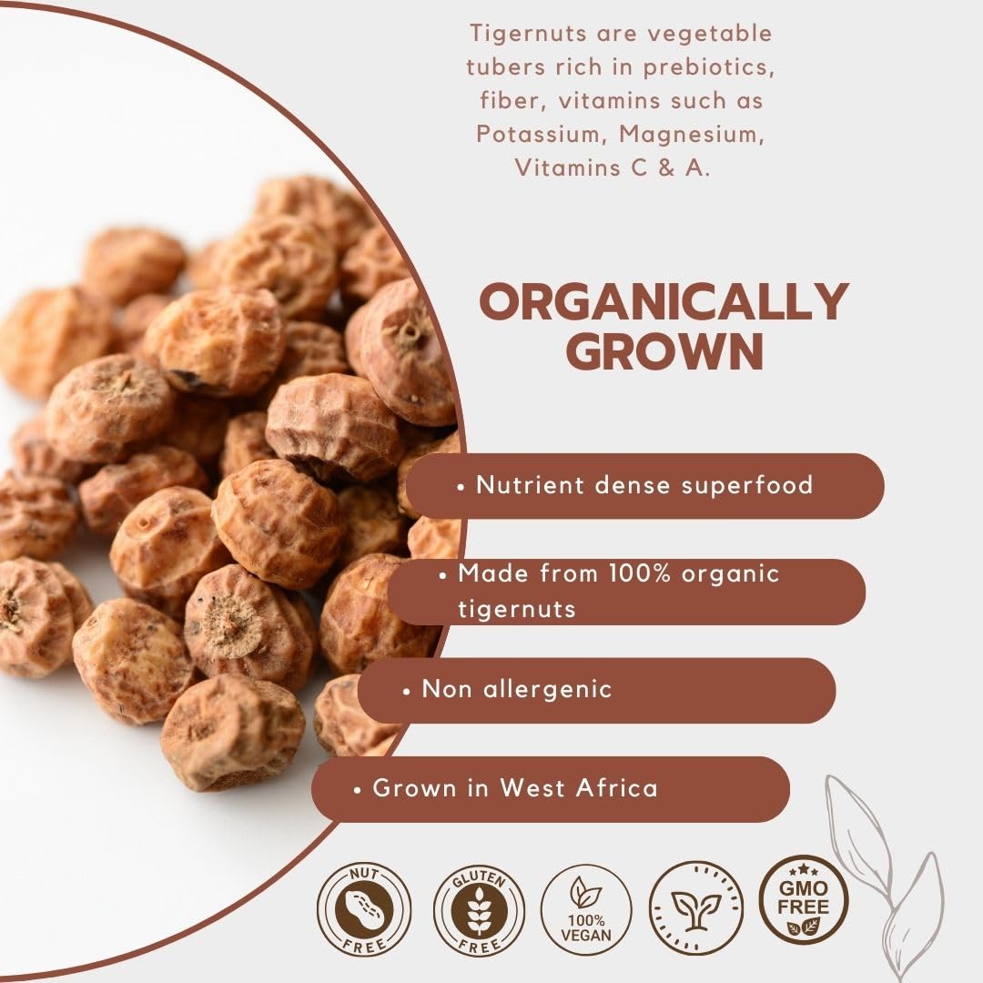 Kovafood Whole Organic Tiger Nuts (16Oz) Super Food. Sundried I Tigernuts I Very Rich In Fiber And Vitamins | Rich Moisture Cont