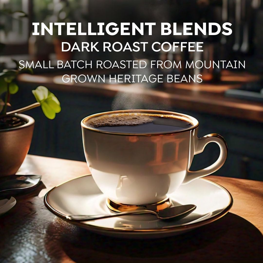 Intelligent Blends Dark Roast Coffee Pods - 100% Arabica, KCup Compatible, 100 Count, Recyclable, Solar Energy Produced