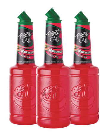 Finest Call Watermelon Fruit Puree Drink Mix, 1 Liter Bottle (33.8 Fl Oz), Pack of 3