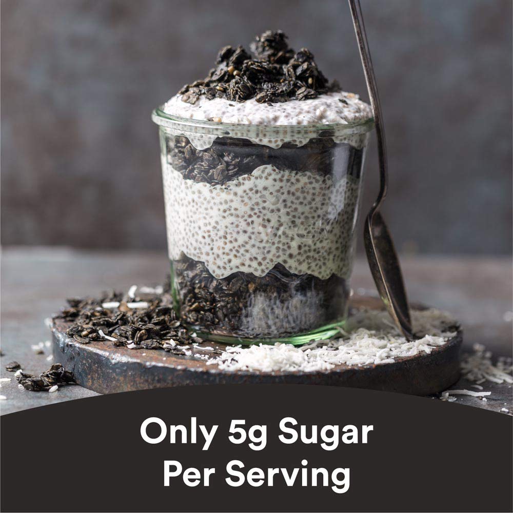 Gr8Nola Black Coco (Charcoal) Chia - Healthy, Low Sugar, Vegan Granola Cereal - Made With Superfoods Chia Seeds And Activated Ch