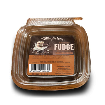 Milkylicious Old Fashioned Handmade Smooth Creamy Fudge - Maple Walnut (1/4 Pound) | Kettle Cooked & Individually Wrapped In Usa