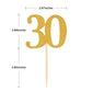 Donoter 50Pcs 30Th Cupcake Toppers Gold Glitter Number 30 Cake Picks For Birthday Anniversary Party Decoration