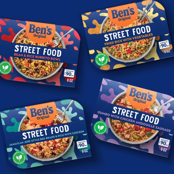 BEN S ORIGINAL Street Food Gumbo with Chicken Andouille Sausage, Prepared Entr  e, Microwavable Heat-&-Eat Bowl in 90 Seconds,