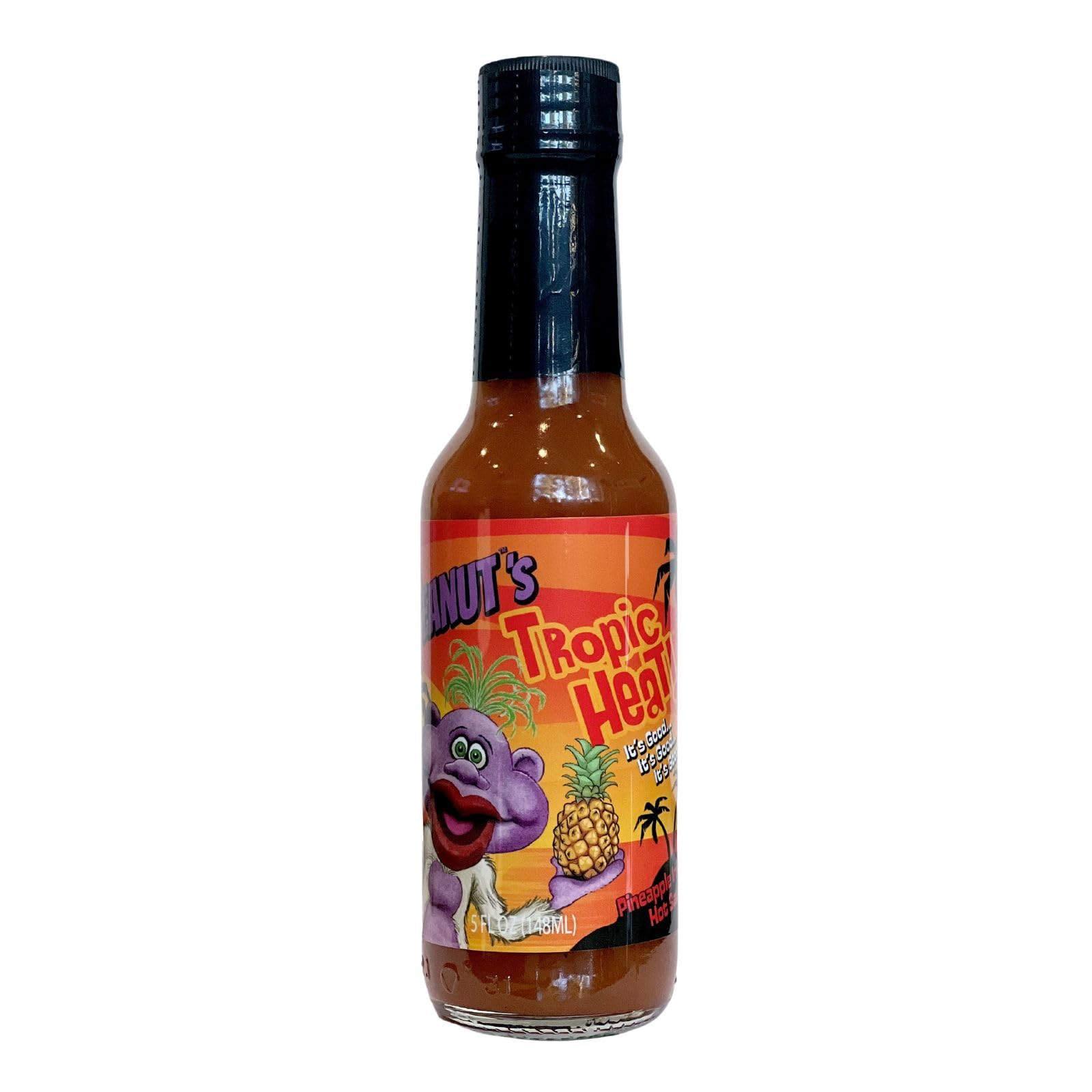 Jeff Dunham - Peanut s Tropical Heat Hot Sauce | Pineapple Habanero Sauce - Sweet with a Kick - It s Good (5 fl oz)