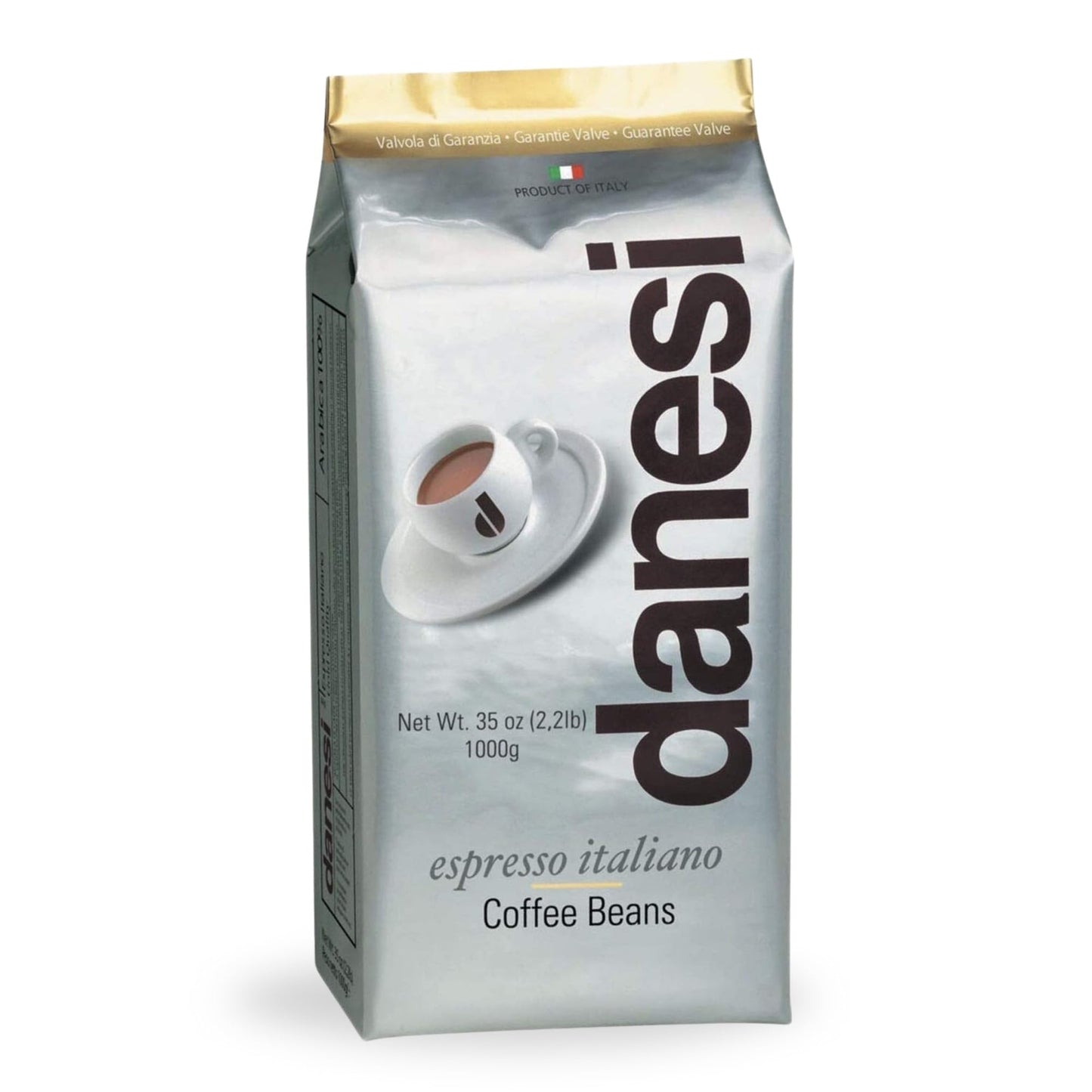 Danesi Caffe Italian Whole Coffee Beans - Espresso Coffee Beans and Medium Roast Whole Bean - Perfect for Espresso Machines  French Press  and Home Brewing - Gold (2.2 lb)