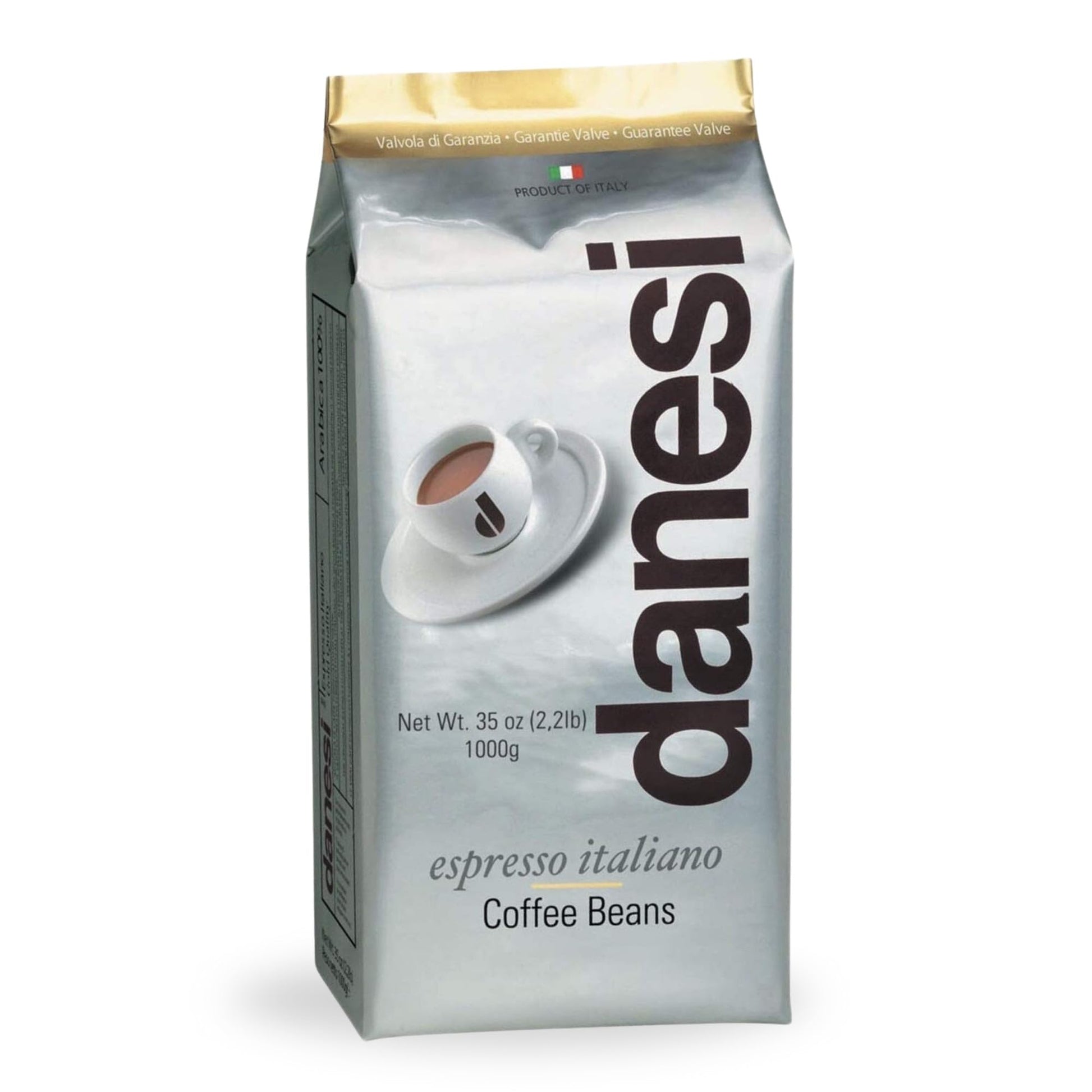 Danesi Caffe Italian Whole Coffee Beans - Espresso Coffee Beans and Medium Roast Whole Bean - Perfect for Espresso Machines  French Press  and Home Brewing - Gold (2.2 lb)