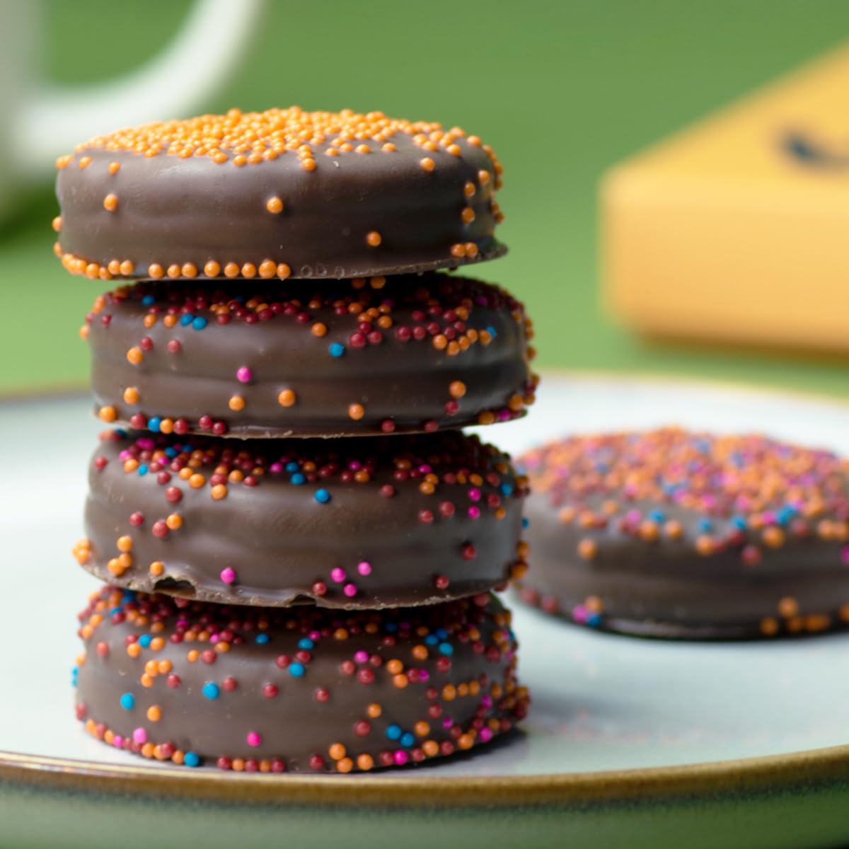 Happy Birthday Chocolate Dipped Sandwich Cookies Gift | Olde Naples Hand Decorated Sandwich Cookies | Gift Basket 8Pc Sandwich C