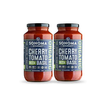 Sonoma Gourmet Cherry Tomato With Basil Pasta Sauce | Usda Organic, Non-Gmo, Gluten-Free And No Sugar Added | Made With Fresh In