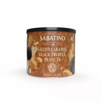 Sabatino Salted Caramel Truffle Peanuts - Gourmet Roasted Peanuts with Salted Caramel & Black Truffle, Premium Snack, 10 oz