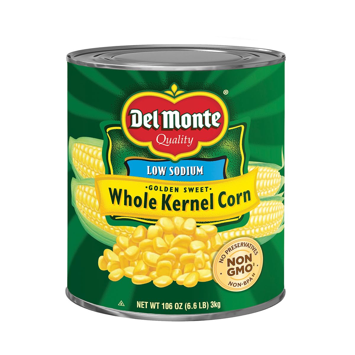 Del Monte Golden Sweet Whole Kernel Corn, 101 Ounce Can - 6 per case.