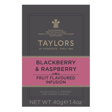 Taylors Of Harrogate Blackberry & Raspberry Herbal Tea, 20 Count (Pack Of 6)