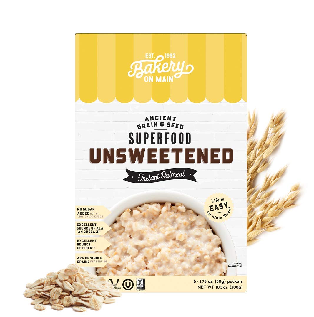 Bakery On Main, Gluten-Free Instant Oatmeal, Vegan & Non GMO - Unsweetened, 10.5oz (Pack of 1)