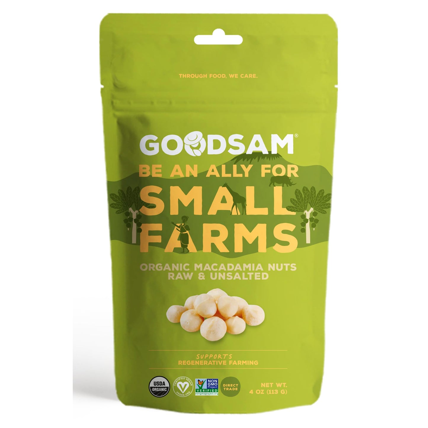 GoodSAM Organic Raw & Unsalted Macadamia Nuts, 4 OZ