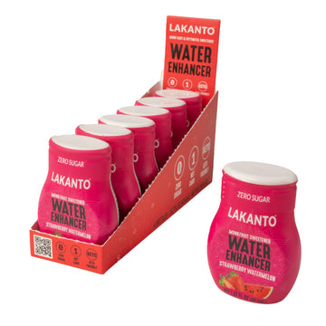 Lakanto Sugar Free Water Enhancer - Sweetened With Monk Fruit Sweetener And Erythritol, On The Go Liquid Hydration, Zero Sugar, Naturally Flavored - Strawberry Watermelon (1.67 Fl Oz - Pack Of 6)