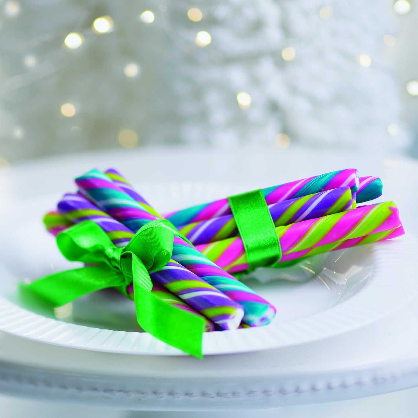 Fun Express Bulk Hard Candy Sticks Individually Wrapped - 80 Piece Holiday Christmas Candy Assortment | Fruit Flavors for Parade