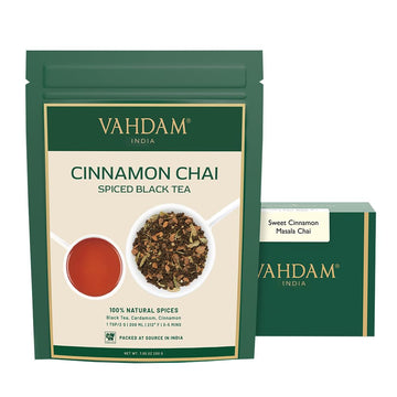 Vahdam, Cinnamon Masala Chai Tea (50+ Cups,3.53Oz) Ancient Cinnamon Tea Recipe | Spiced Chai Tea Loose Leaf | Brew Hot Black Tea