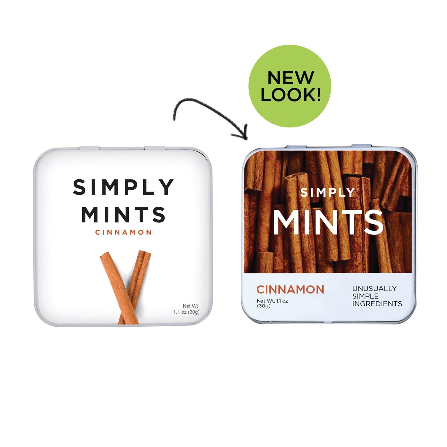 SIMPLY MINTS Natural Cinnamon Breath Mints, 6 Pack (180 Pieces), Made with Real Cinnamon Oil | Aspartame-Free, Sorbitol-Free, Xy