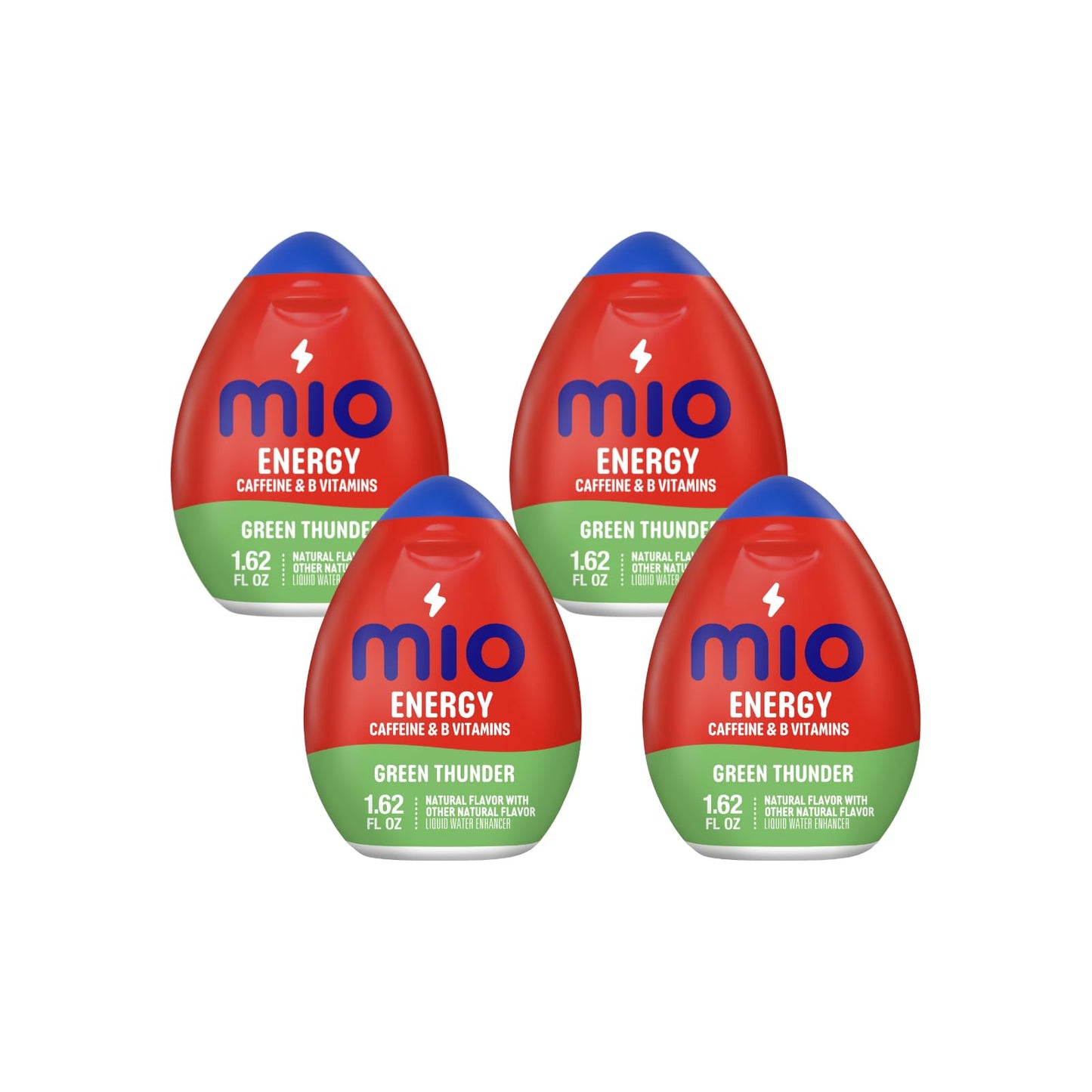 Mio Energy Liquid Water Enhancer, Green Thunder, 1.62 Fl Oz, Pack of 4