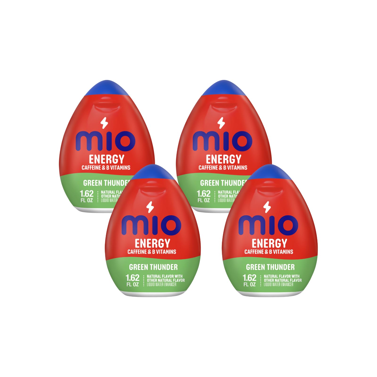 Mio Energy Liquid Water Enhancer, Green Thunder, 1.62 Fl Oz, Pack of 4
