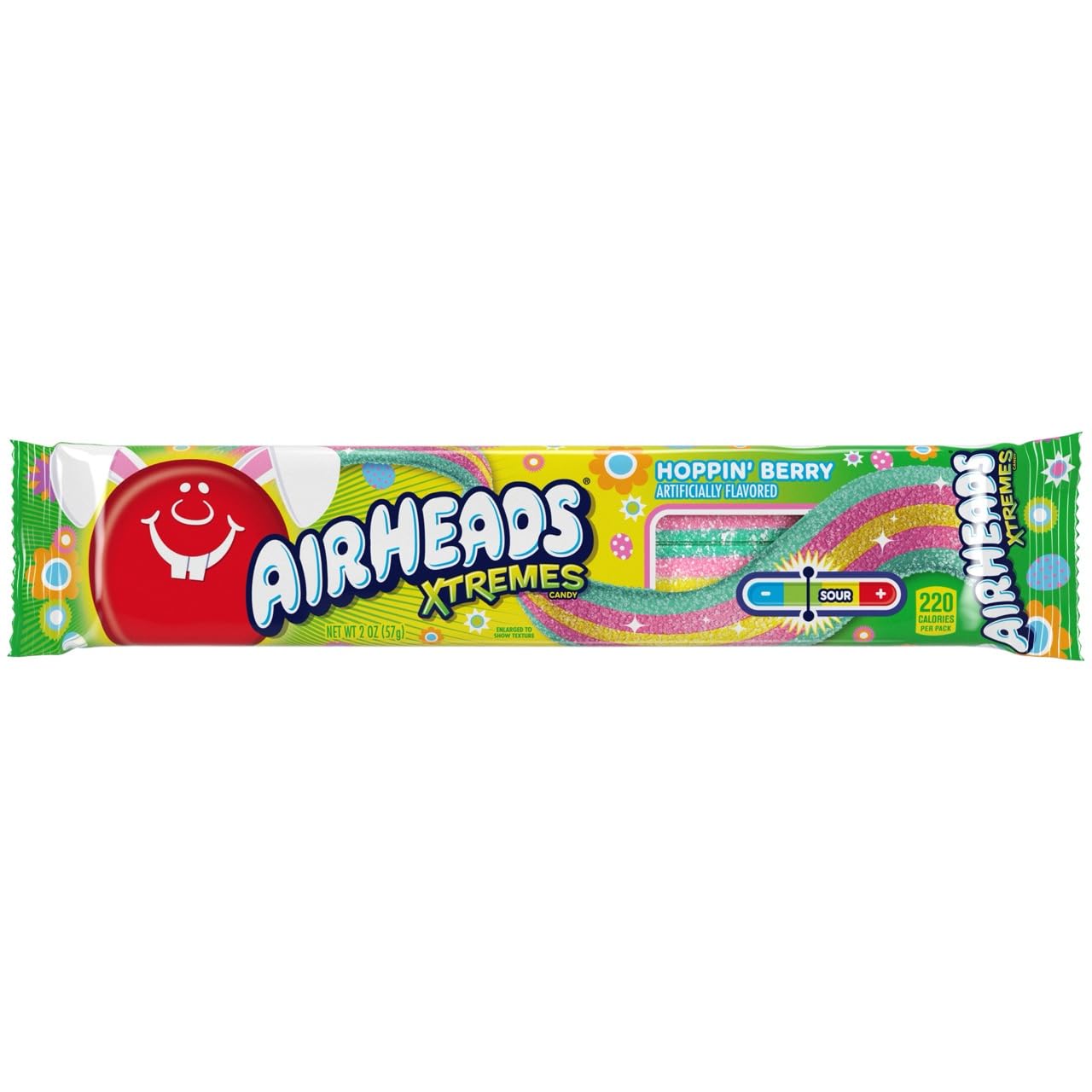 Airheads Xtremes Sweetly Sour Candy Belts, Hoppin Berry, 2oz Pack of 18
