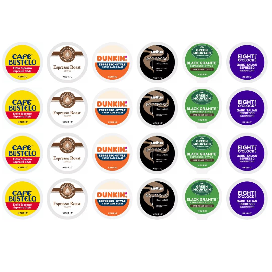 KUPIX Espresso Style Dark Roast K-Cup Pods Variety Pack - 24 Count for Keurig malt-inspired