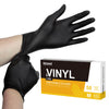 Okiaas Black Disposable Gloves Medium, Vinyl Gloves Disposable Latex Free, 5 Mil, 50 Count, For Food Prep, Household Cleaning, H