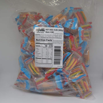 Efrutti Hot Dog Gummy Candy,2 Lb-101 Count Bulk Bag,32 Ounces