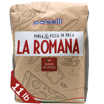 POLSELLI La Romana Pinsa & Pizza in Pala Flour, Type 0 Flour, Roman-Style Flour, Pizza Crust, High Protein Italian Flour, Ideal 