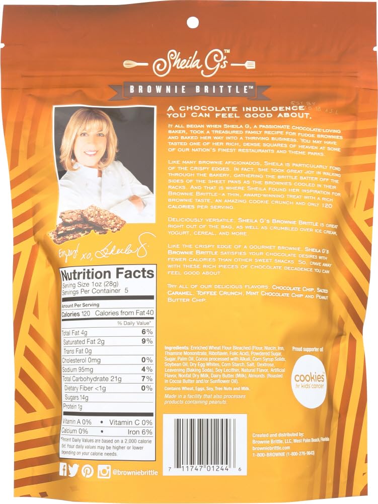Sheila G'S Brownie Brittle, Toffee Crunch, 4-Ounce (Pack Of 6)