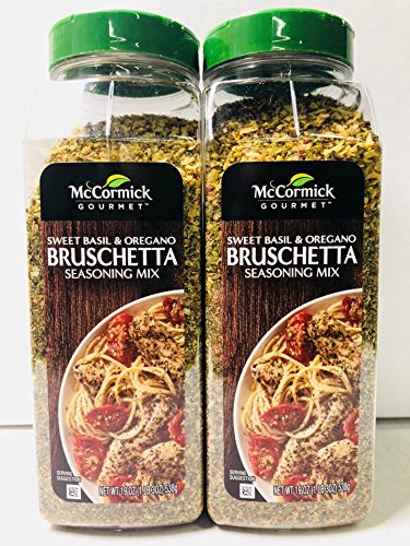 McCormick Gourmet Bruschetta Seasoning Mix, Sweet Basil & Oregano 19 Ounce (Pack of 2)